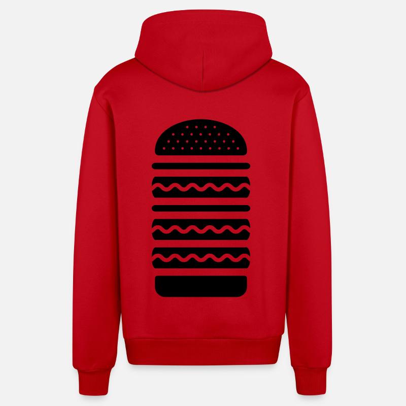 Cuisine Big Burger - Veste à capuche bio décontractée fabriquée en UE - rouge
