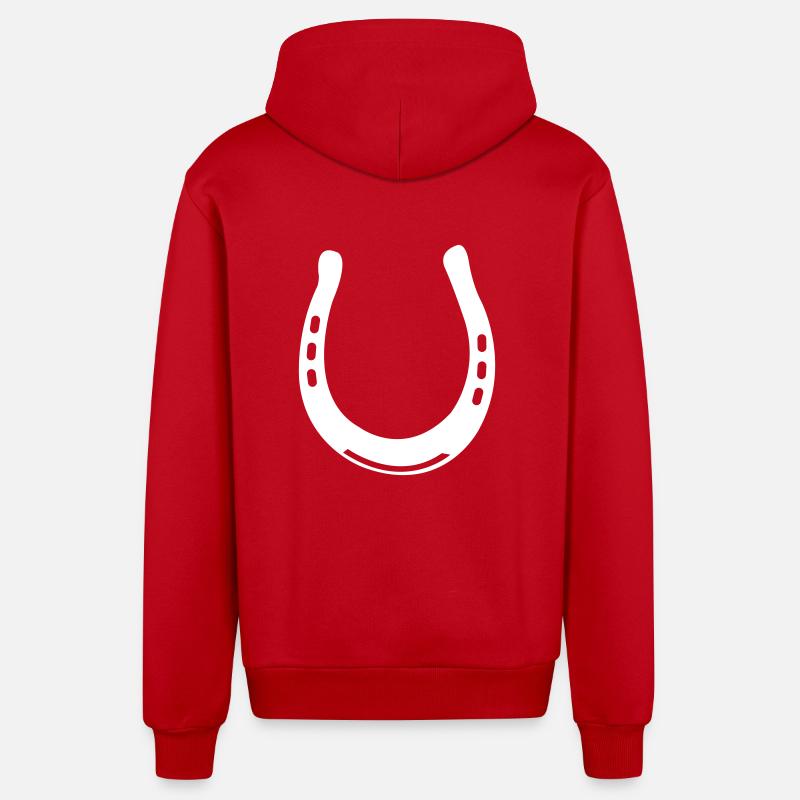 fer à cheval - Veste à capuche bio décontractée fabriquée en UE - rouge