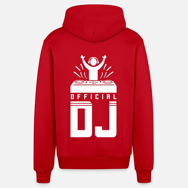 DJ Spruch Platines vinyles - Veste à capuche bio décontractée fabriquée en UE - rouge