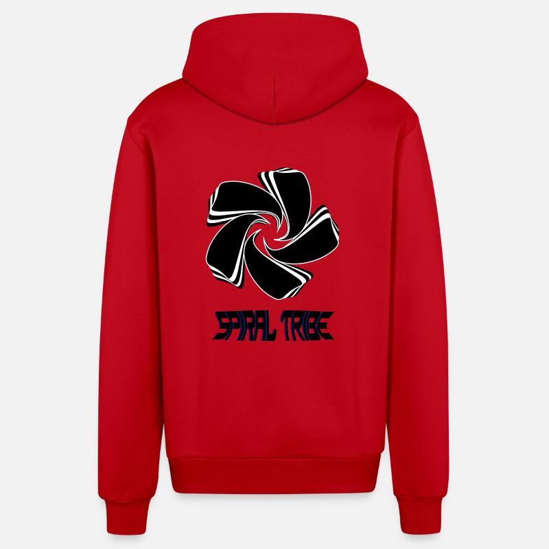 Spiral Tribe - Veste à capuche bio décontractée fabriquée en UE - rouge