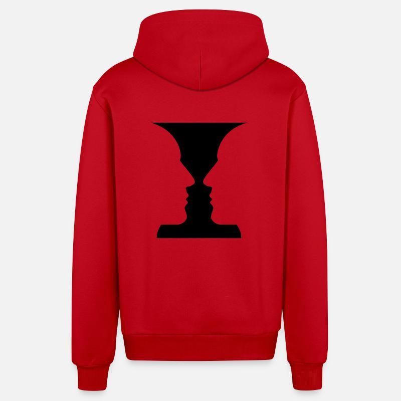 Face à face? - Veste à capuche bio décontractée fabriquée en UE - rouge