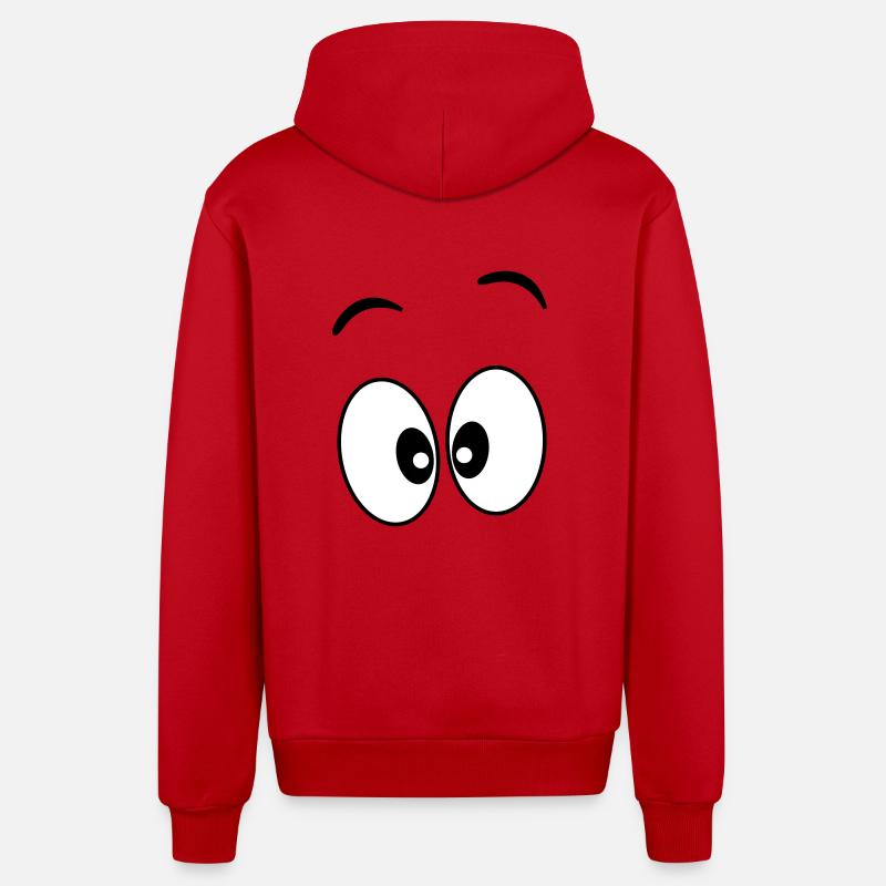 Yeux _ Idée cadeau - Veste à capuche bio décontractée fabriquée en UE - rouge