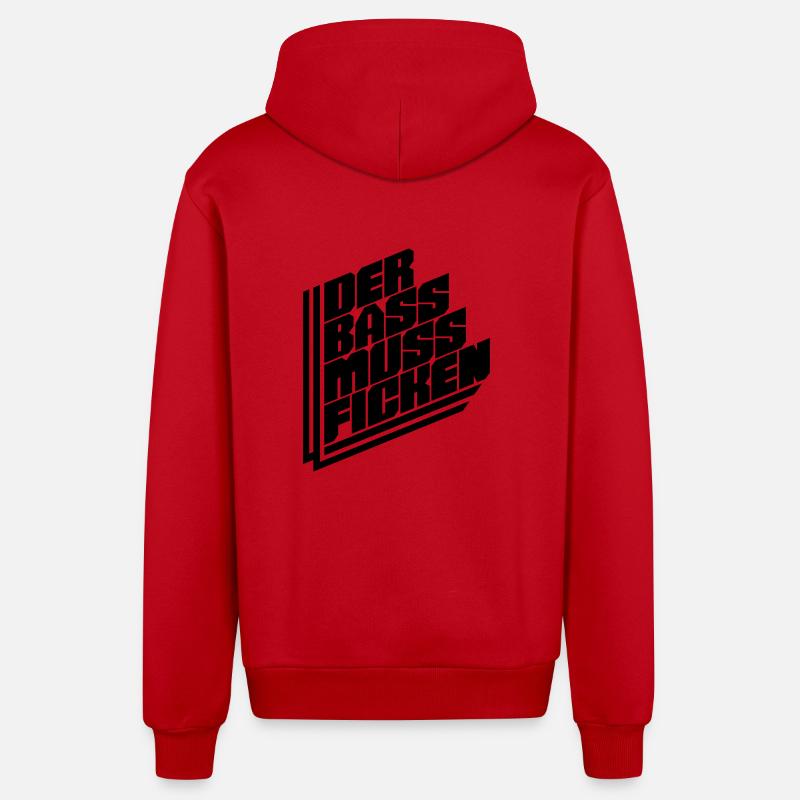 Basse doit baiser No.01 - Veste à capuche bio décontractée fabriquée en UE - rouge