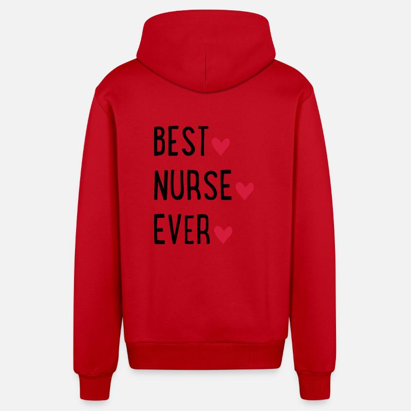 Infirmière - Veste à capuche bio décontractée fabriquée en UE - rouge