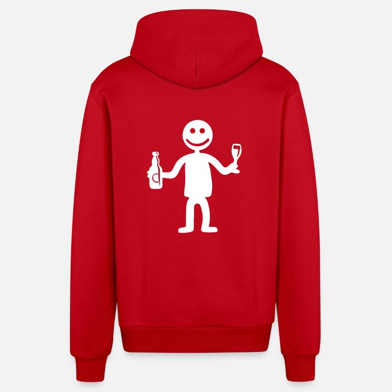 Strichmännchen Bier - Organic Relaxed Kapuzenjacke Made in EU - Rot