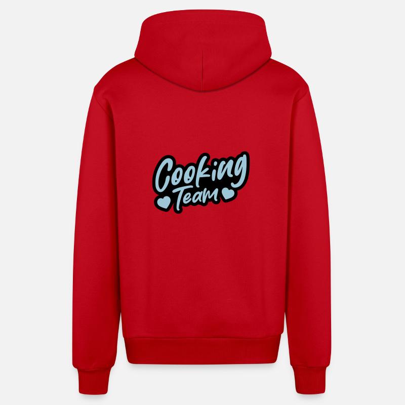 Équipe de cuisine - Veste à capuche bio décontractée fabriquée en UE - rouge