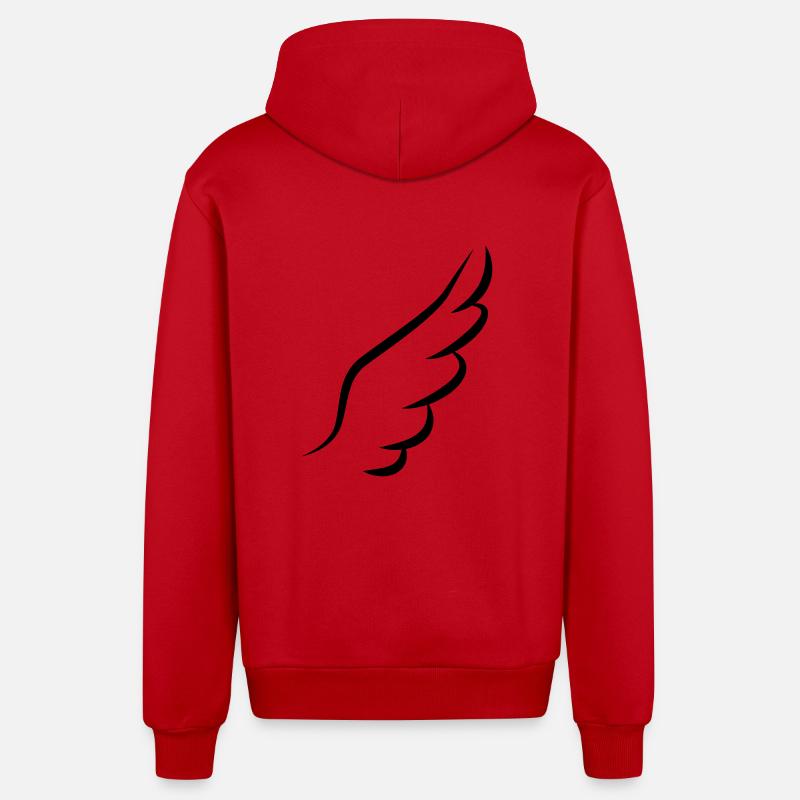 ailes d'ange - Veste à capuche bio décontractée fabriquée en UE - rouge