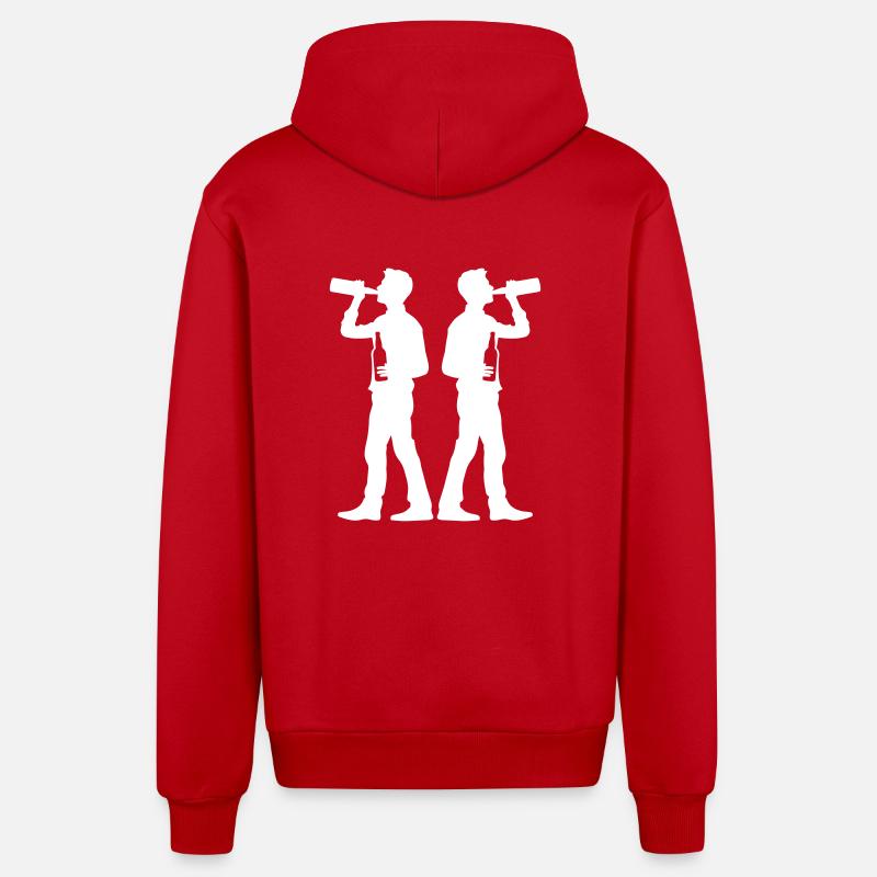 Drinking Team Beer Drinking Party - Organic Relaxed Hooded Jacket Made in EU - red