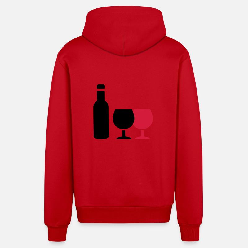 Icône du vin - Veste à capuche bio décontractée fabriquée en UE - rouge