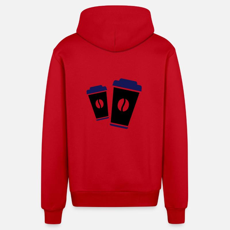 Café Kaffee To Go - Veste à capuche bio décontractée fabriquée en UE - rouge