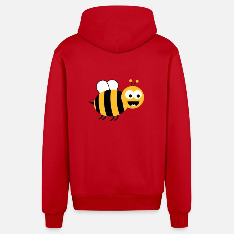 Funny Sweet Bee - Veste à capuche bio décontractée fabriquée en UE - rouge