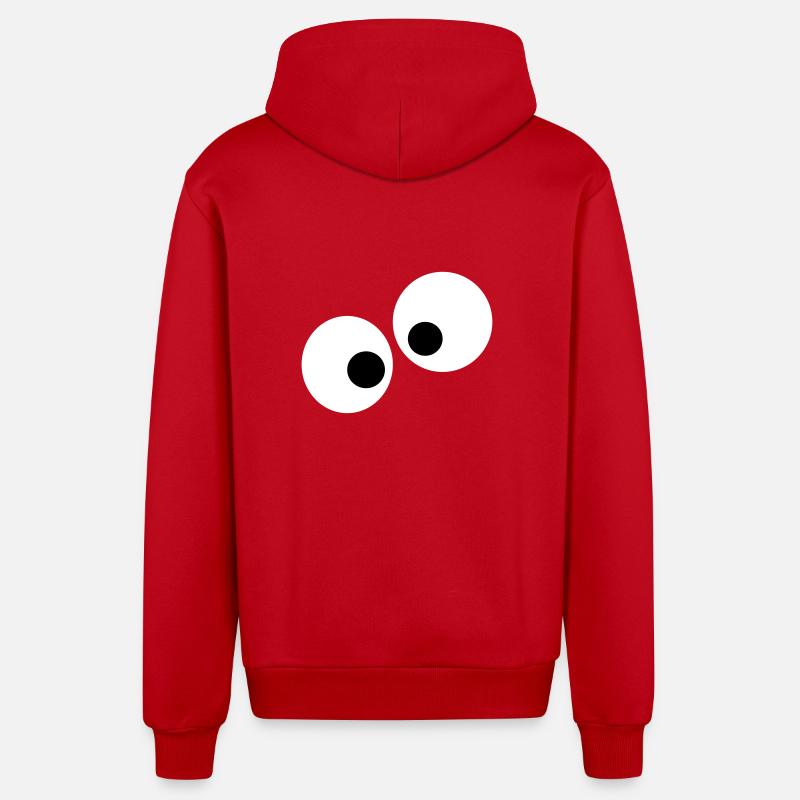 yeux - Veste à capuche bio décontractée fabriquée en UE - rouge