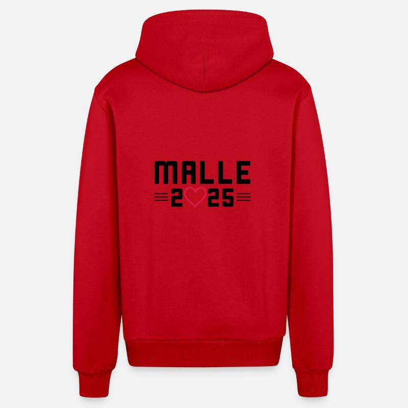 Malle 2025 Love Mallorca - Veste à capuche bio décontractée fabriquée en UE - rouge