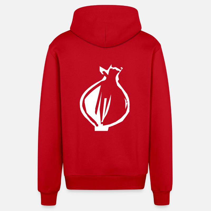 Oignon - Veste à capuche bio décontractée fabriquée en UE - rouge