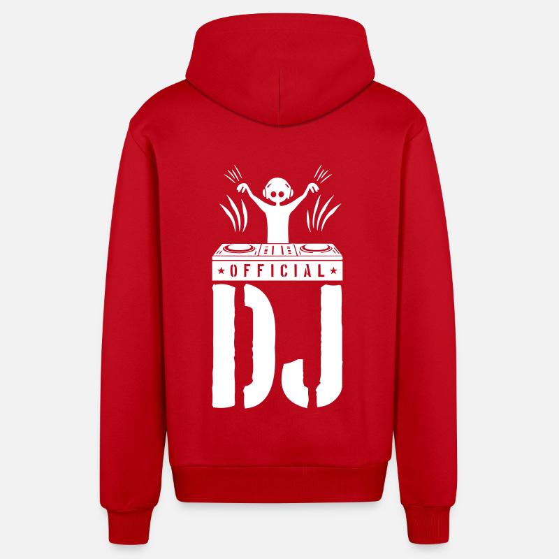DJ Spruch Platines vinyles - Veste à capuche bio décontractée fabriquée en UE - rouge