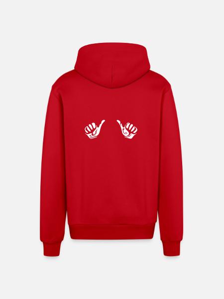 Vector Thumbs up - Organic Relaxed Hooded Jacket Made in EU - red