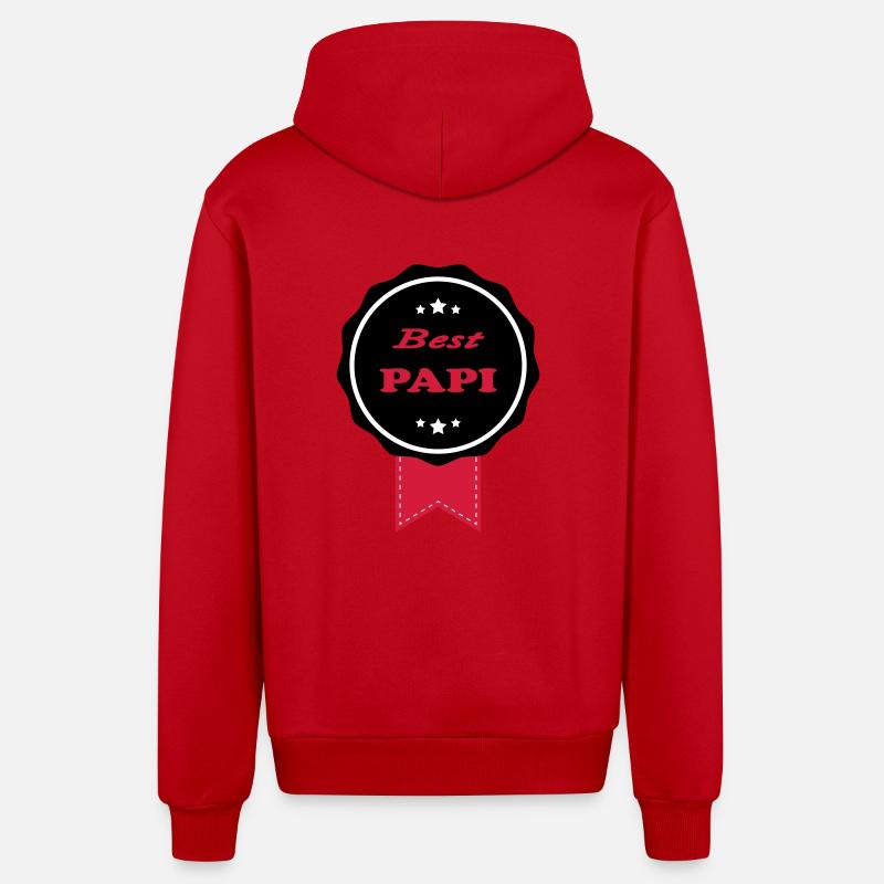 BEST PAPI - Organic Relaxed Hooded Jacket Made in EU - red