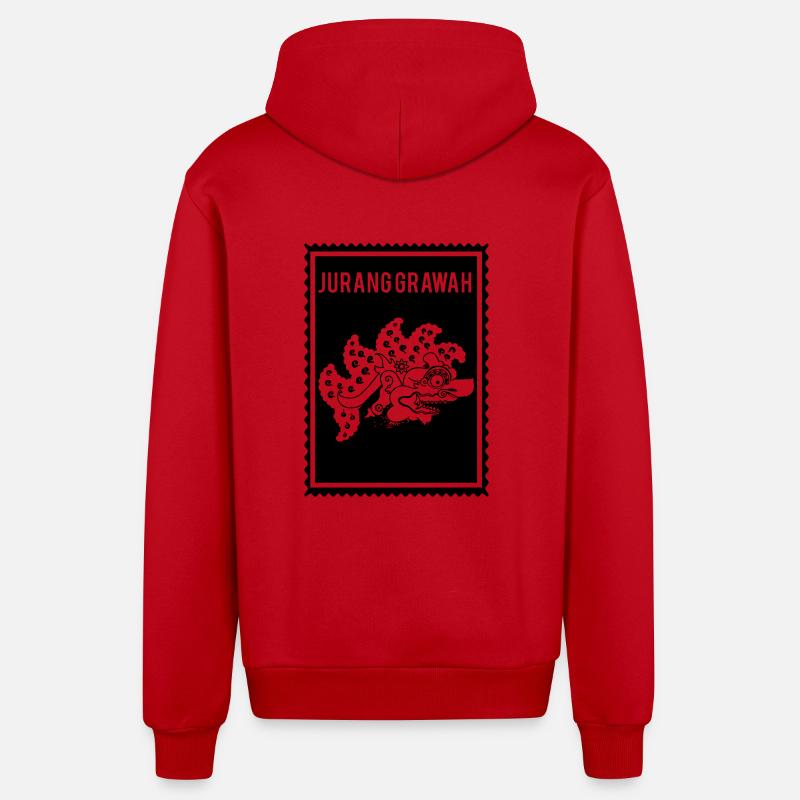 Jurang Grawah -Wayang - Veste à capuche bio décontractée fabriquée en UE - rouge