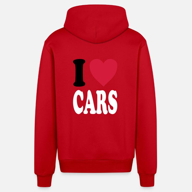 J'adore CARS - Veste à capuche bio décontractée fabriquée en UE - rouge