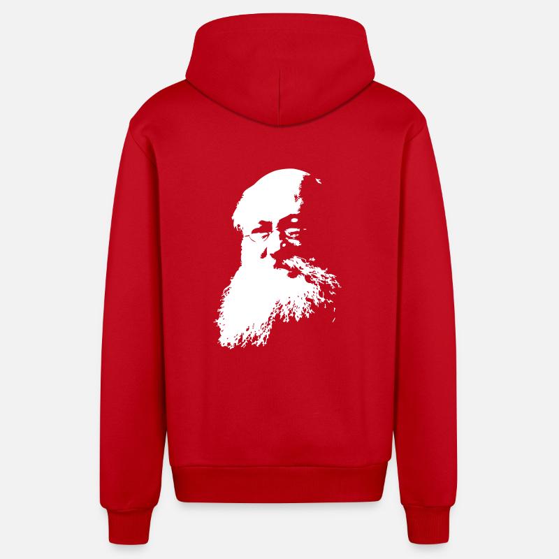 Kropotkine - Veste à capuche bio décontractée fabriquée en UE - rouge