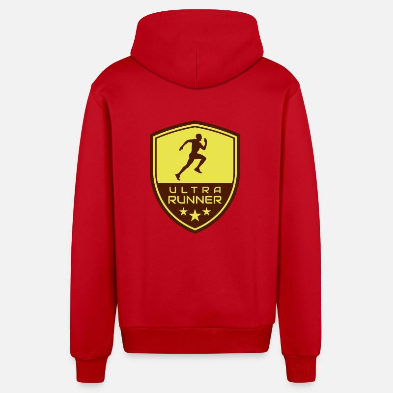 LOGO DE L’ULTRA RUNNER - Veste à capuche bio décontractée fabriquée en UE - rouge