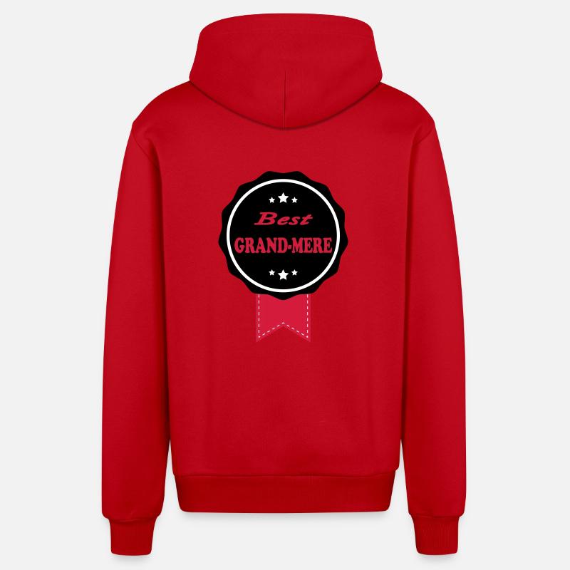 BEST GRANDMERE - Veste à capuche bio décontractée fabriquée en UE - rouge