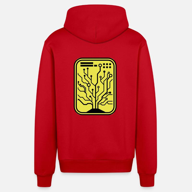 Micro-puce - Veste à capuche bio décontractée fabriquée en UE - rouge