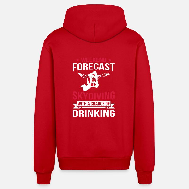 Weekend Forecast Skydiving - Organic Relaxed Kapuzenjacke Made in EU - Rot