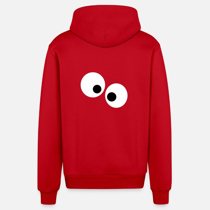 Yeux drôles - Veste à capuche bio décontractée fabriquée en UE - rouge