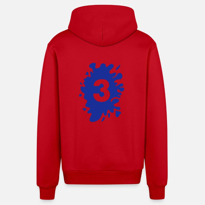 Klecks 3 - Organic Relaxed Kapuzenjacke Made in EU - Rot