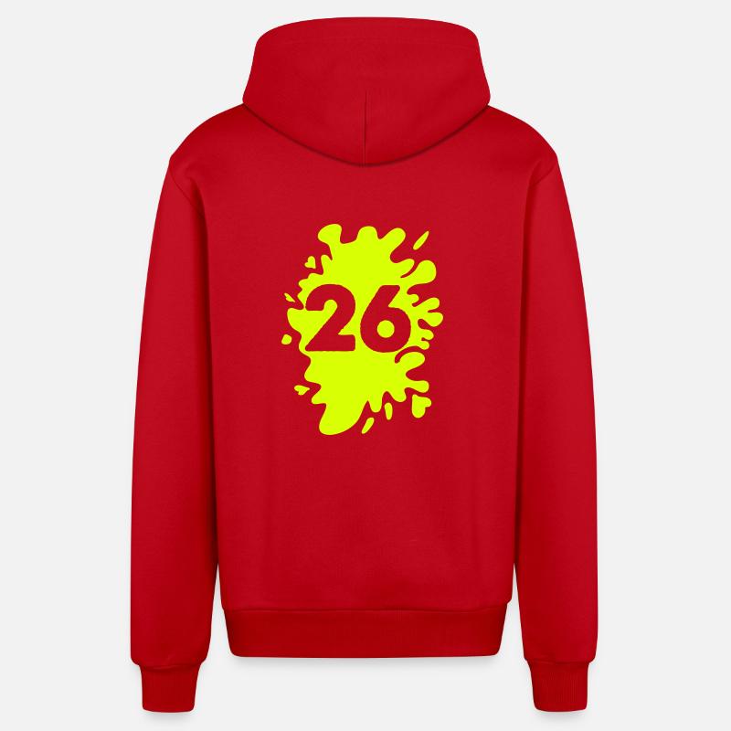 Blobs 26 - Veste à capuche bio décontractée fabriquée en UE - rouge