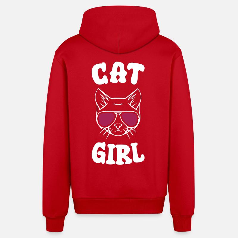 Chatière - Veste à capuche bio décontractée fabriquée en UE - rouge