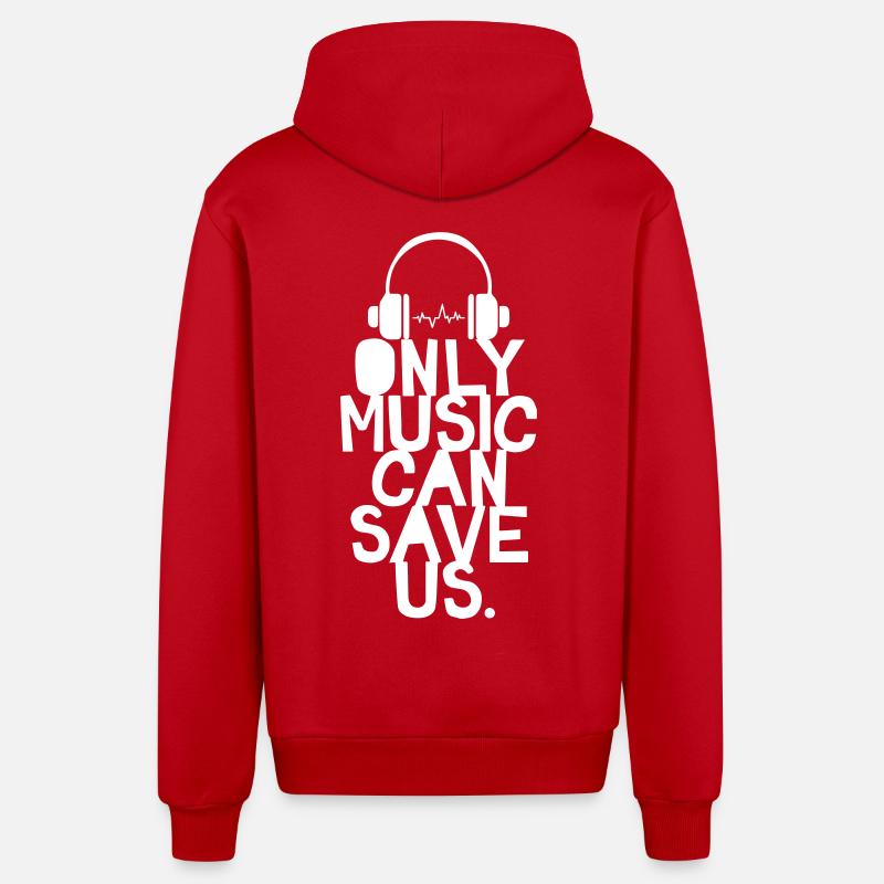 Seulement de la musique - Veste à capuche bio décontractée fabriquée en UE - rouge