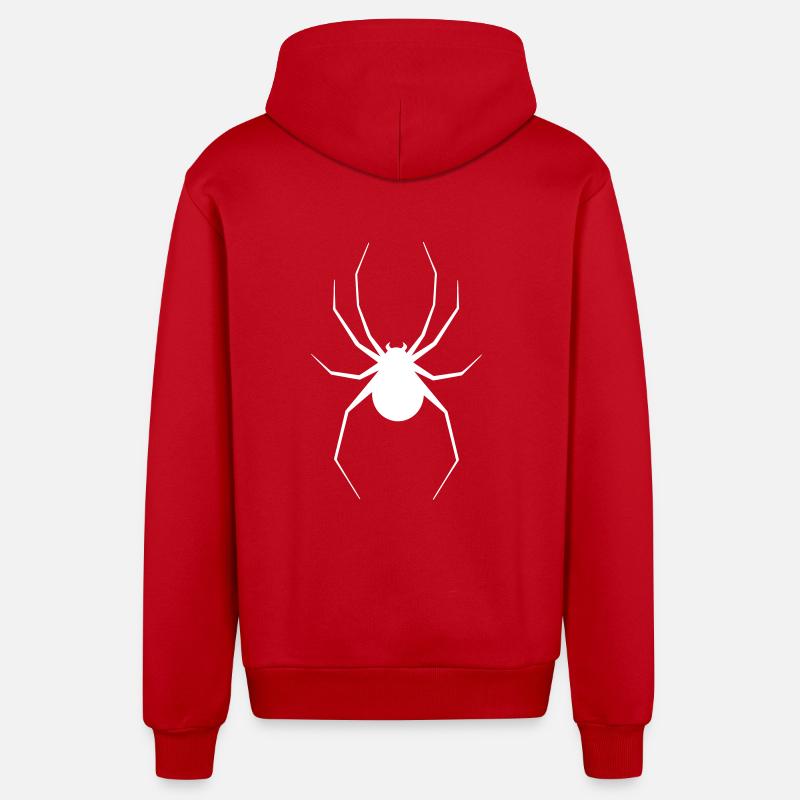 Araignée - Veste à capuche bio décontractée fabriquée en UE - rouge