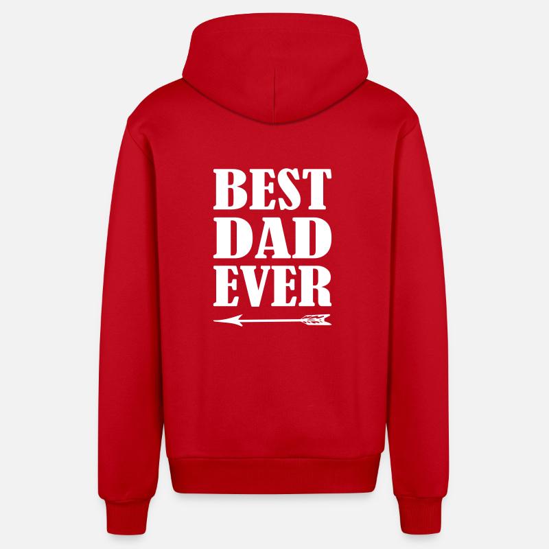 Best Dad Ever - Veste à capuche bio décontractée fabriquée en UE - rouge