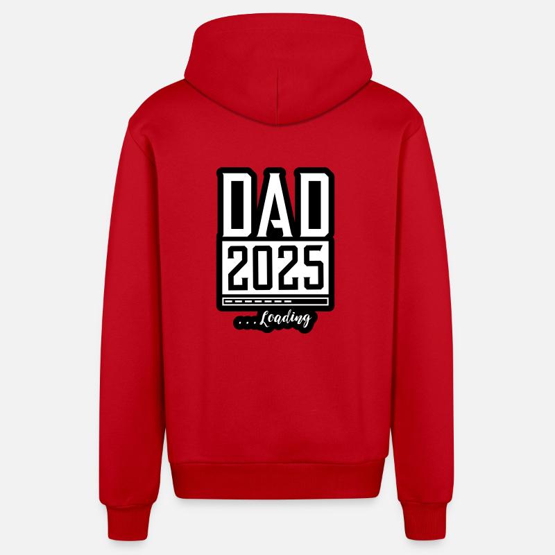 Dad 2025 Loading Papa - Organic Relaxed Kapuzenjacke Made in EU - Rot