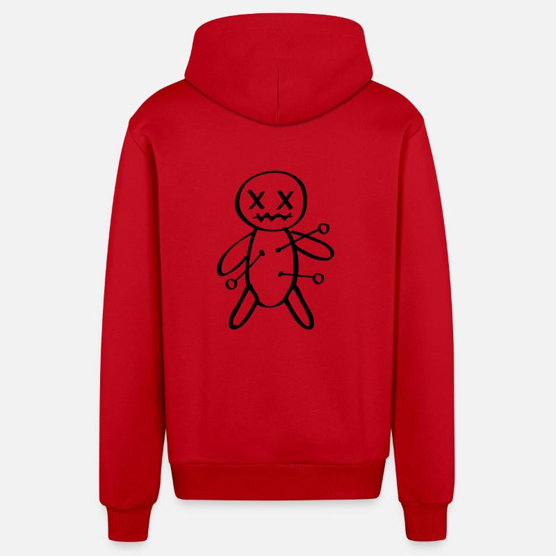 Poupée vaudou aiguille douleur - Veste à capuche bio décontractée fabriquée en UE - rouge