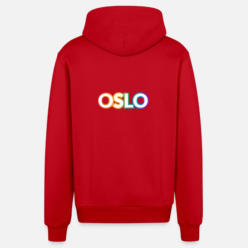 OSLO RAINBOW HAPPY PRIDE - Veste à capuche bio décontractée fabriquée en UE - rouge