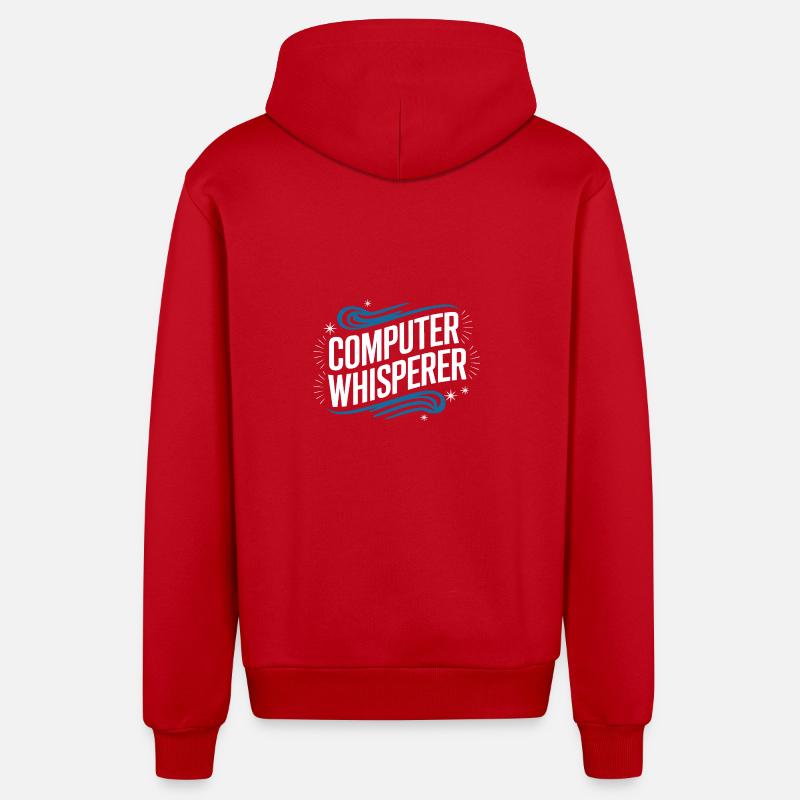 Technical Support Computer - Organic Relaxed Hooded Jacket Made in EU - red