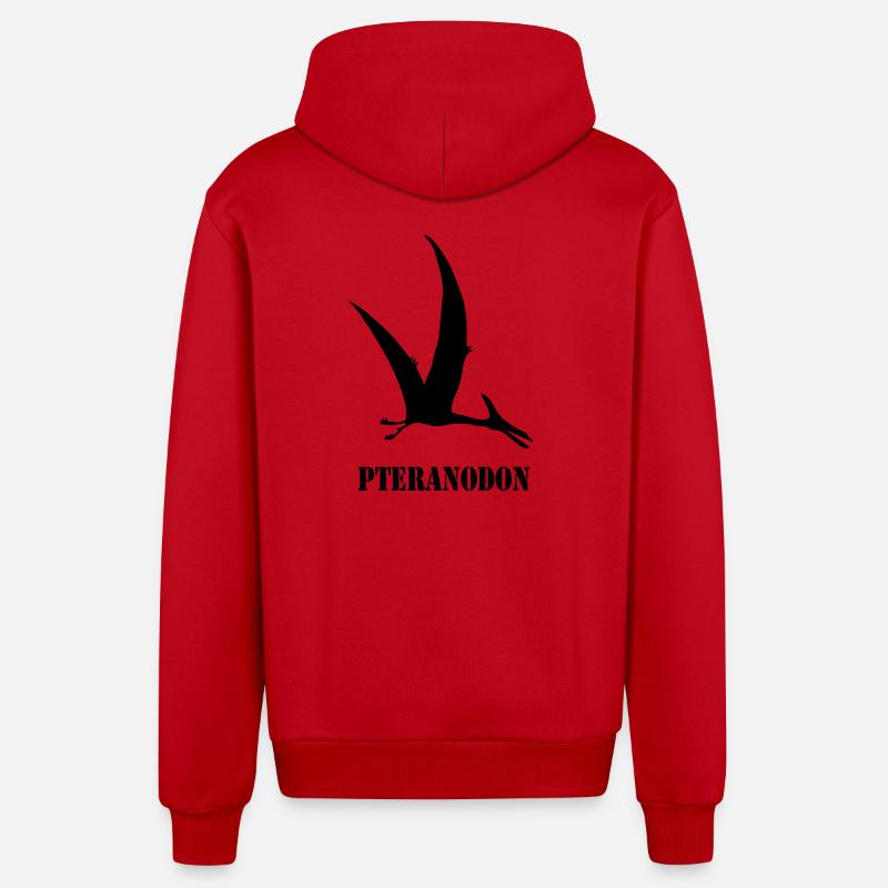 pteranodon - Organic Relaxed Hooded Jacket Made in EU - red