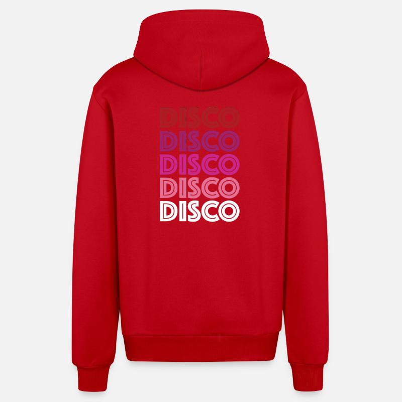Disco Disco Disco - Veste à capuche bio décontractée fabriquée en UE - rouge
