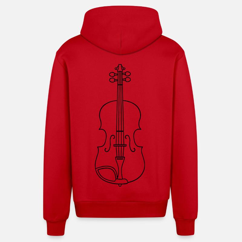 Style de ligne de violon - Veste à capuche bio décontractée fabriquée en UE - rouge