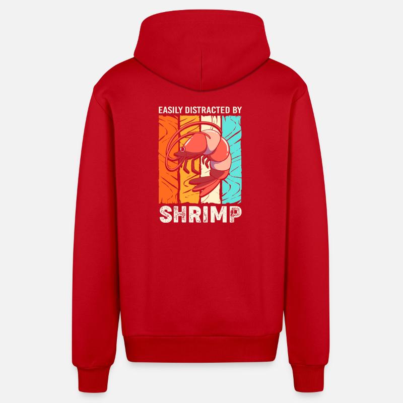 Krabbe Languste Meeresfrüchte Shrimp - Organic Relaxed Kapuzenjacke Made in EU - Rot