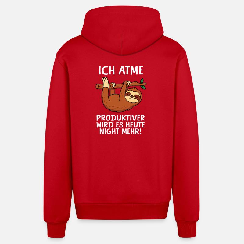 Petit paresseux mignon endormi - Veste à capuche bio décontractée fabriquée en UE - rouge
