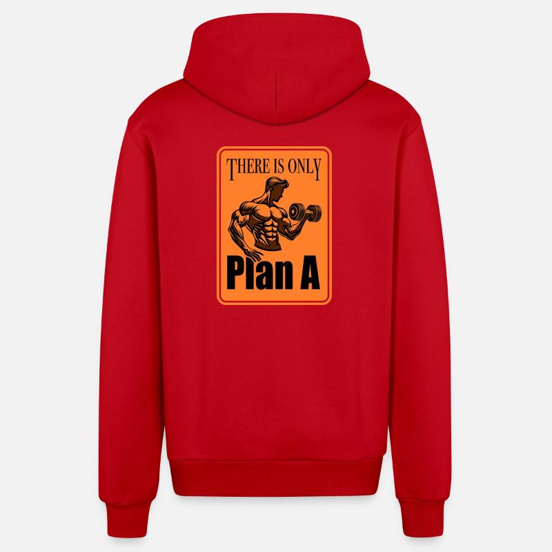 Seul le plan A - Veste à capuche bio décontractée fabriquée en UE - rouge