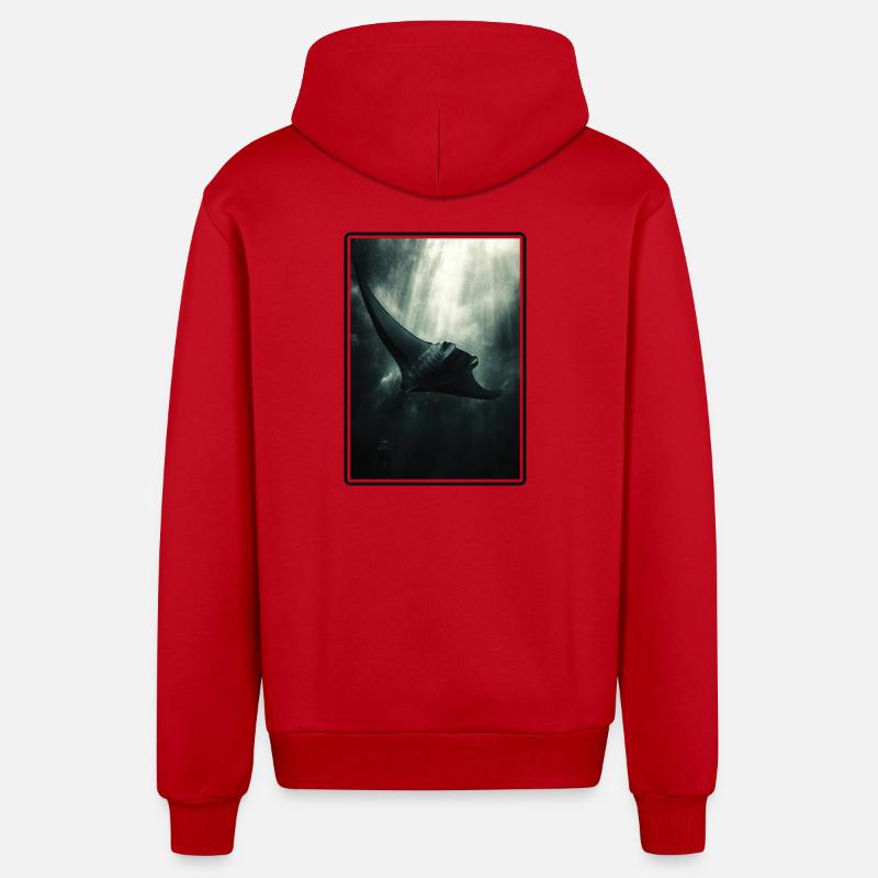 Rochen Mantarochen - Organic Relaxed Kapuzenjacke Made in EU - Rot