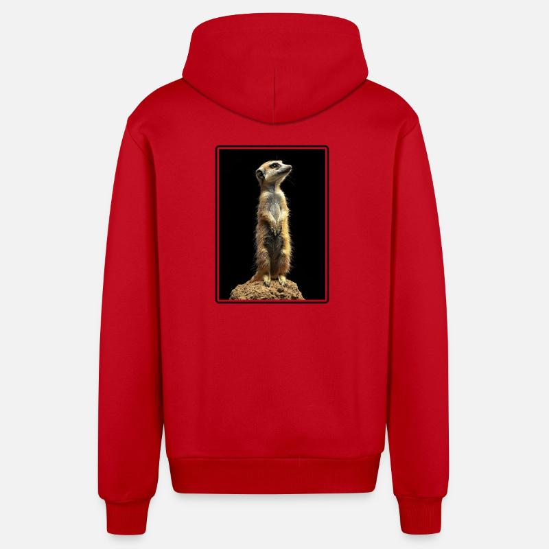 Suricate Erdmännchen - Veste à capuche bio décontractée fabriquée en UE - rouge