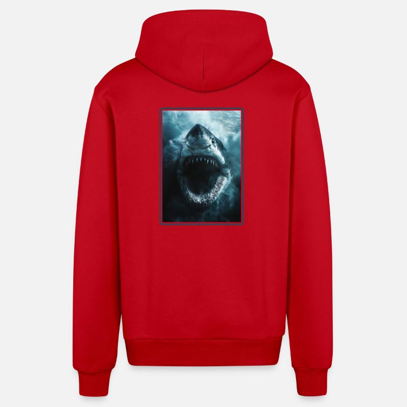 Requins Requin - Veste à capuche bio décontractée fabriquée en UE - rouge
