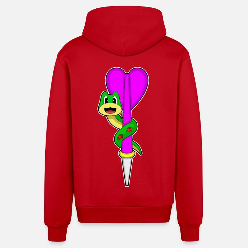 Fléchette serpent - Veste à capuche bio décontractée fabriquée en UE - rouge