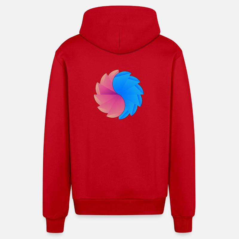 Amusement - Veste à capuche bio décontractée fabriquée en UE - rouge